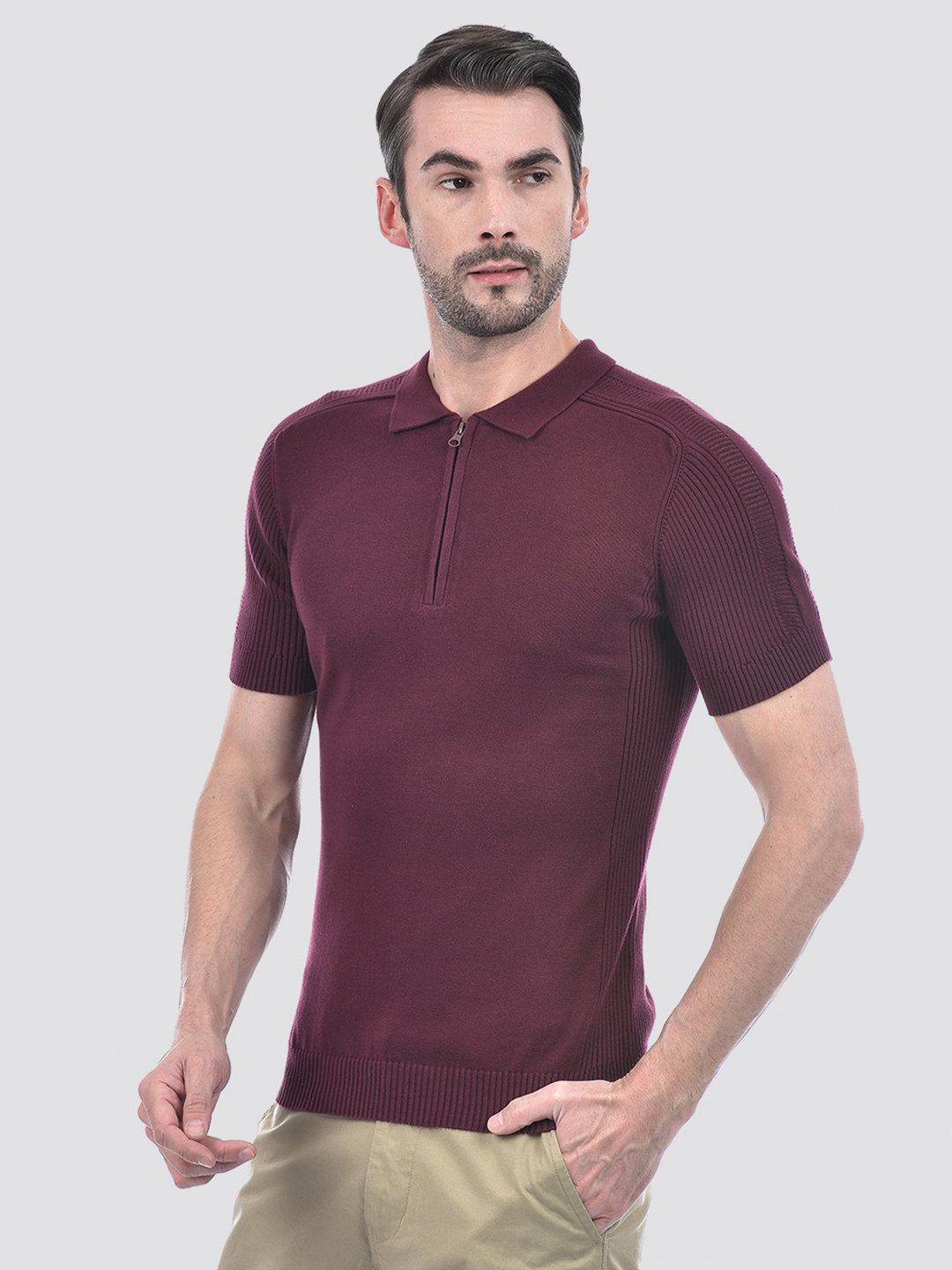 Numero Uno Men's Half Sleeve Slim Fit Maroon Polo T-Shirt